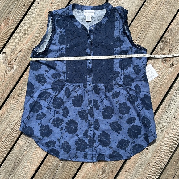 NWT Liz Claiborne linen/cotton blouse M-L - Picture 5 of 7